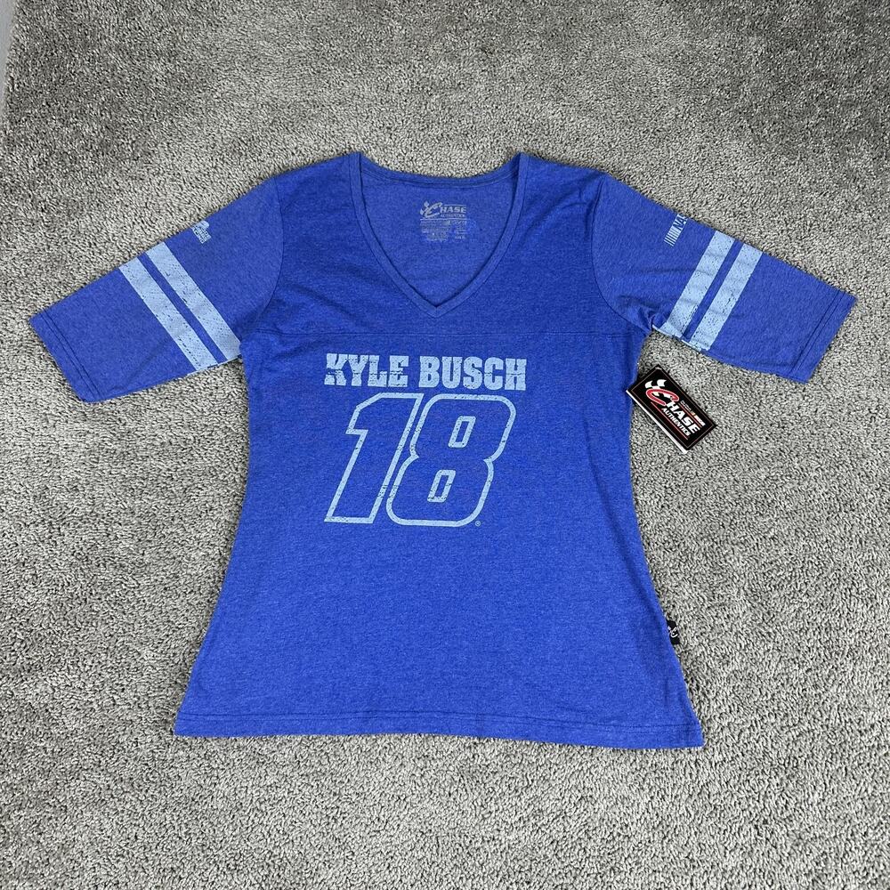 Kyle Busch Shirt Womens XL Blue NASCAR Joe Gibbs Racing 18 M&M Chase Authentics